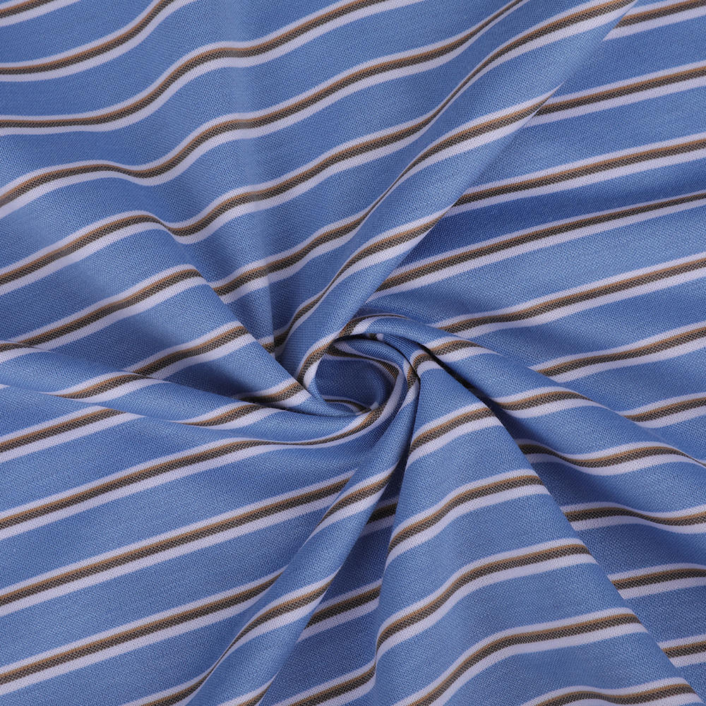 Tela de camisa jacquard de rayas crujientes de punto sésamo